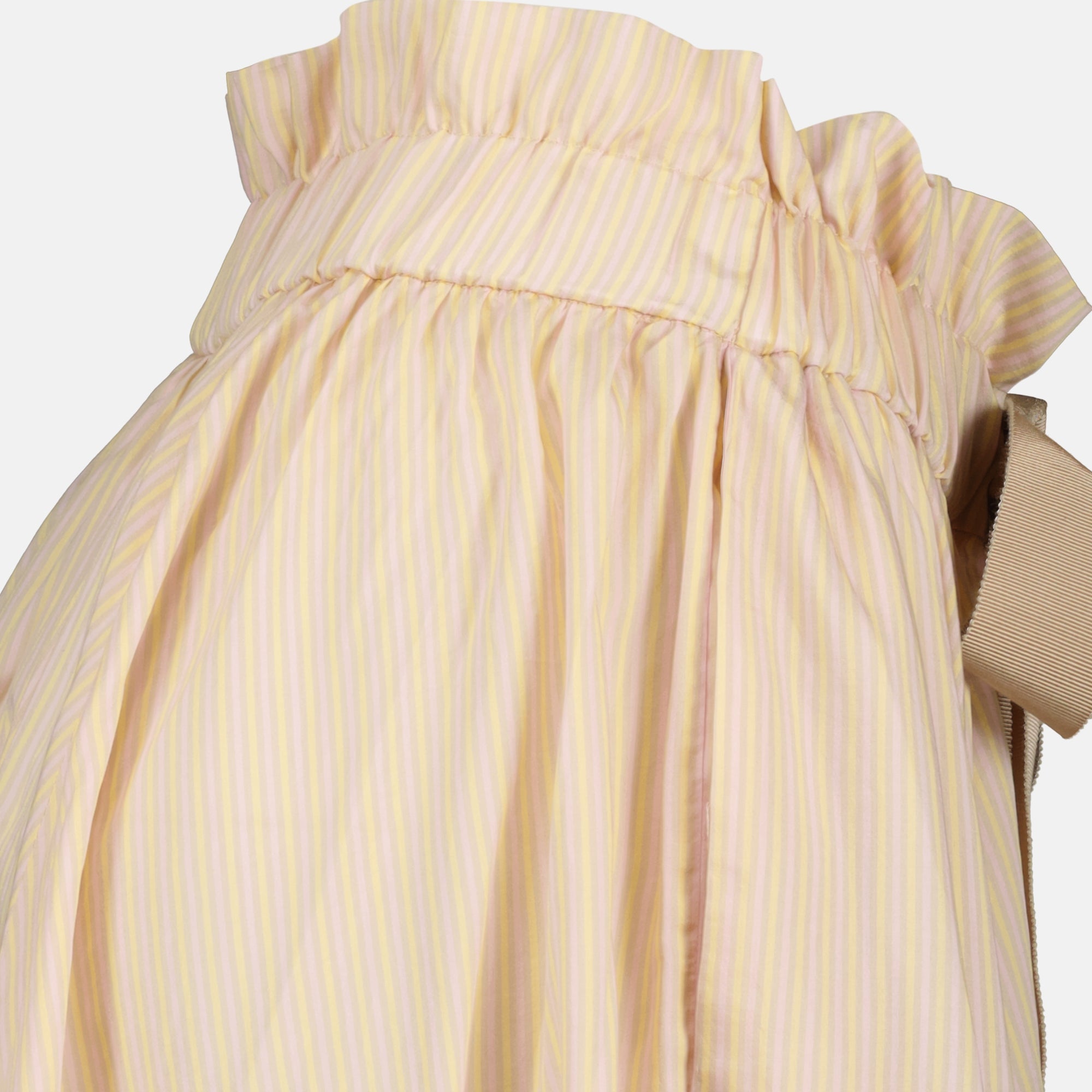 Jupes Gonna Maxi in Seta Striata Beige Patou Rose Femme