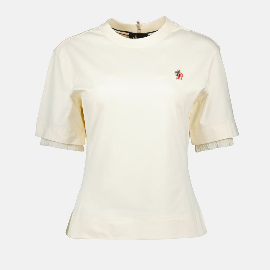 T-shirt T-shirt con Logo Moncler Grenoble Beige Femme