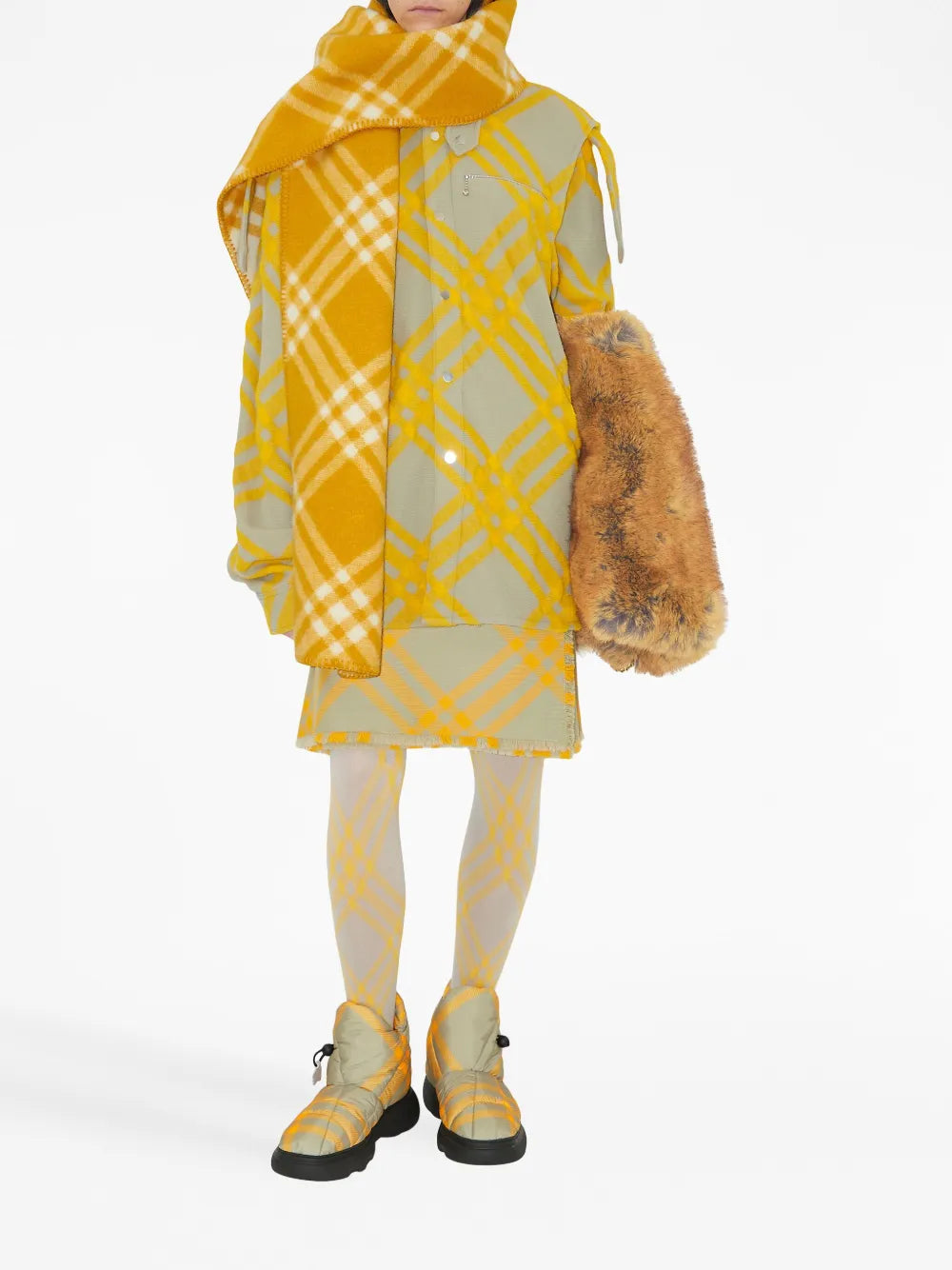 Jupes Jupe kilt en laine Burberry Kaki Femme