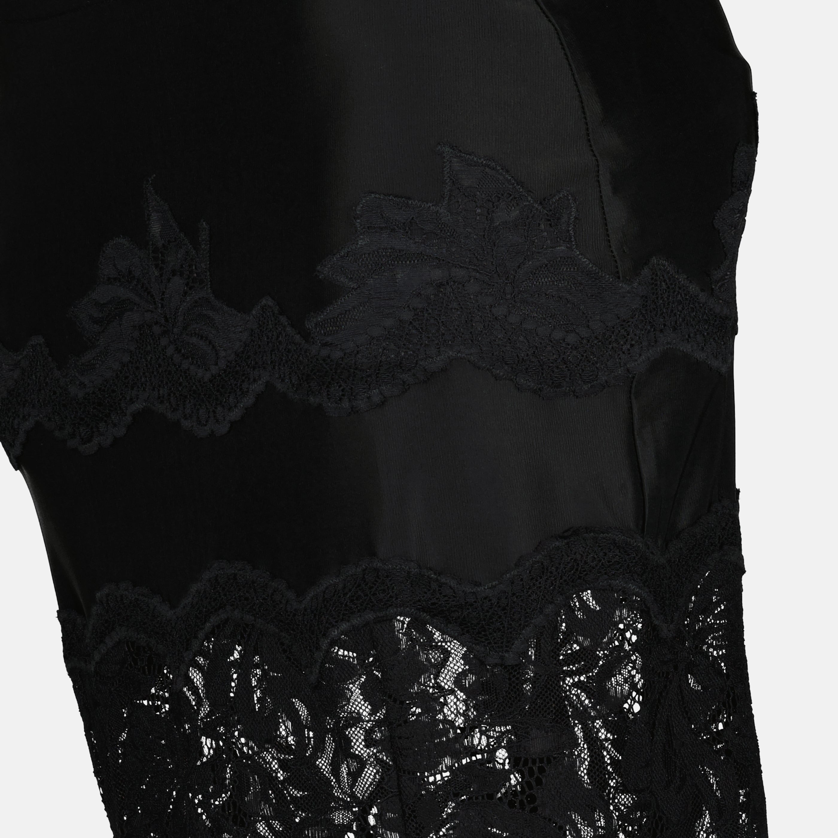 Image de l'article Jupe midi en jersey et dentelle noir de la marque Rabanne pour Femme - Saison Printemps-Été 2026 - Vue détaillée_1