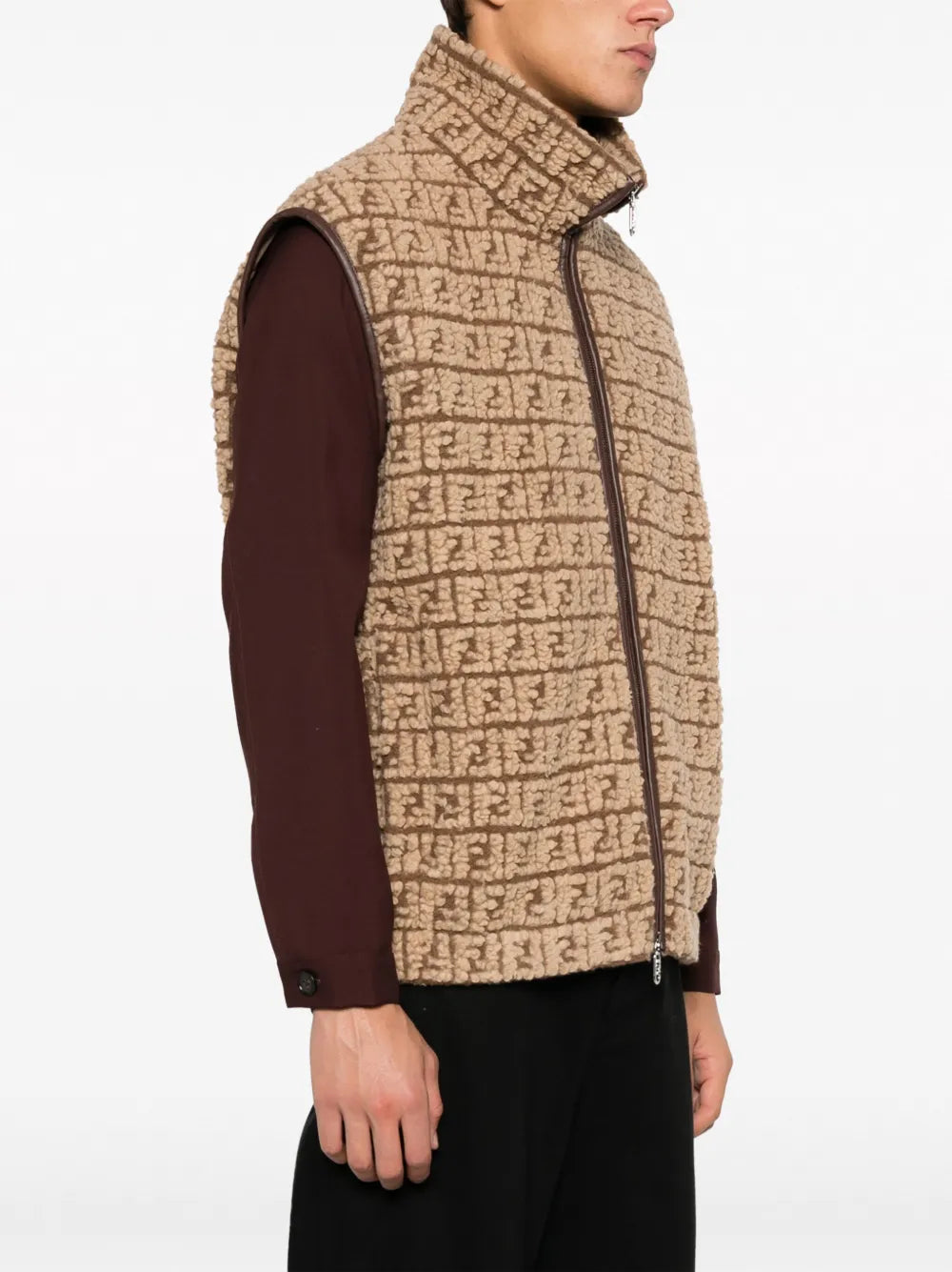Jaquetas Colete Sem Mangas Fendi Bege Homme