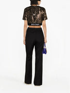 T-shirt Top di Paillettes Palm Angels Marrone Femme