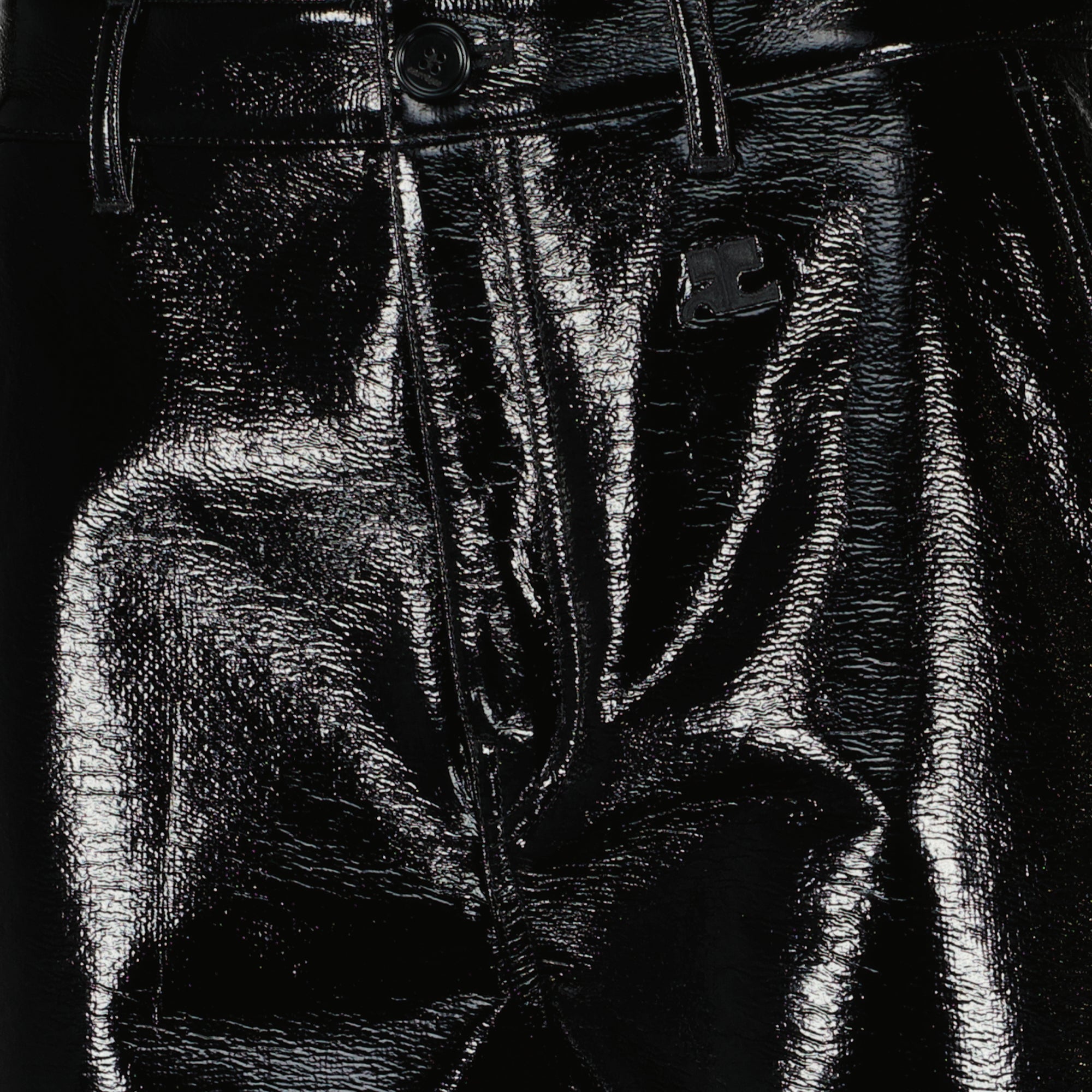 Image de l'article Short Hammer en vinyle noir de la marque Courrèges pour Femme - Saison Printemps-Été 2026 - Vue détaillée_1