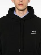 Moletons Moletão com Logo Ami PARIS Preto Unissex