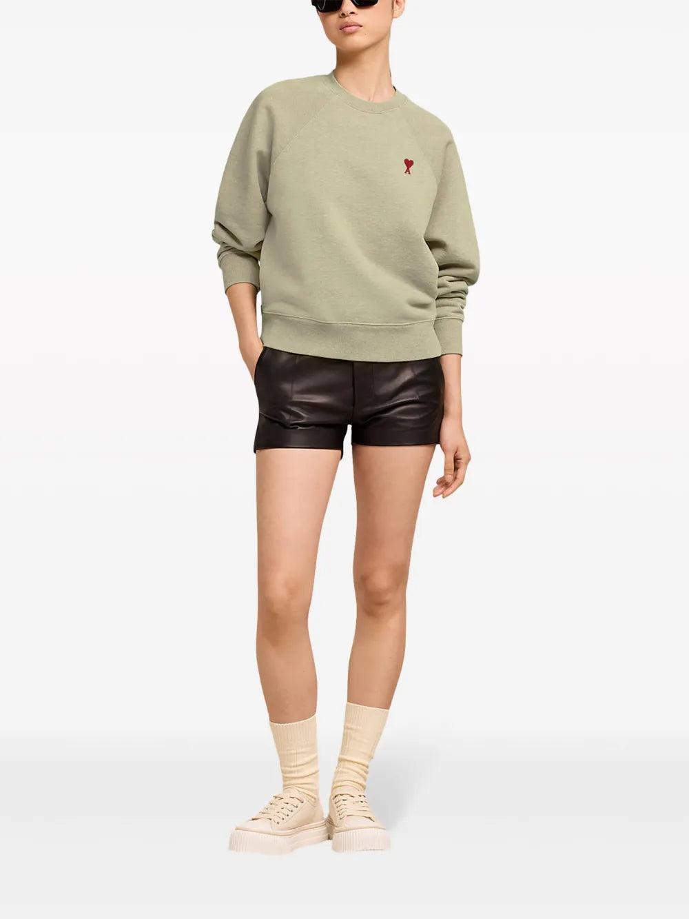 Sudaderas Sudadera Ami de Coeur Ami PARIS Caqui Unisexo