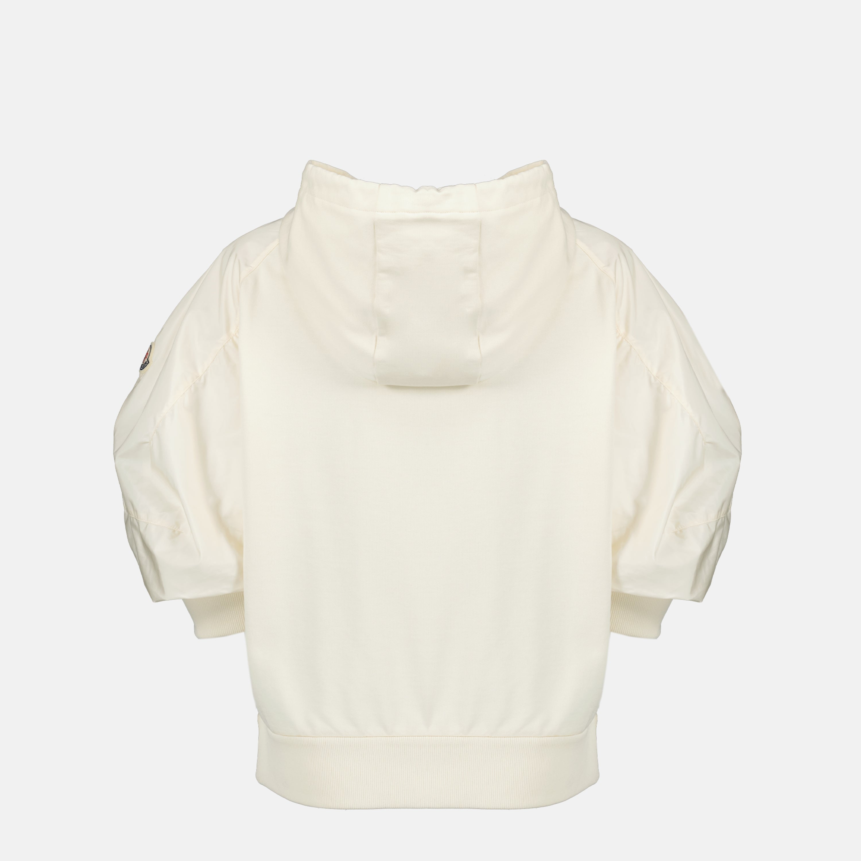 Image of the item Beige short-sleeved zip jacket by Moncler for Women - Spring-Summer 2026 - Back View