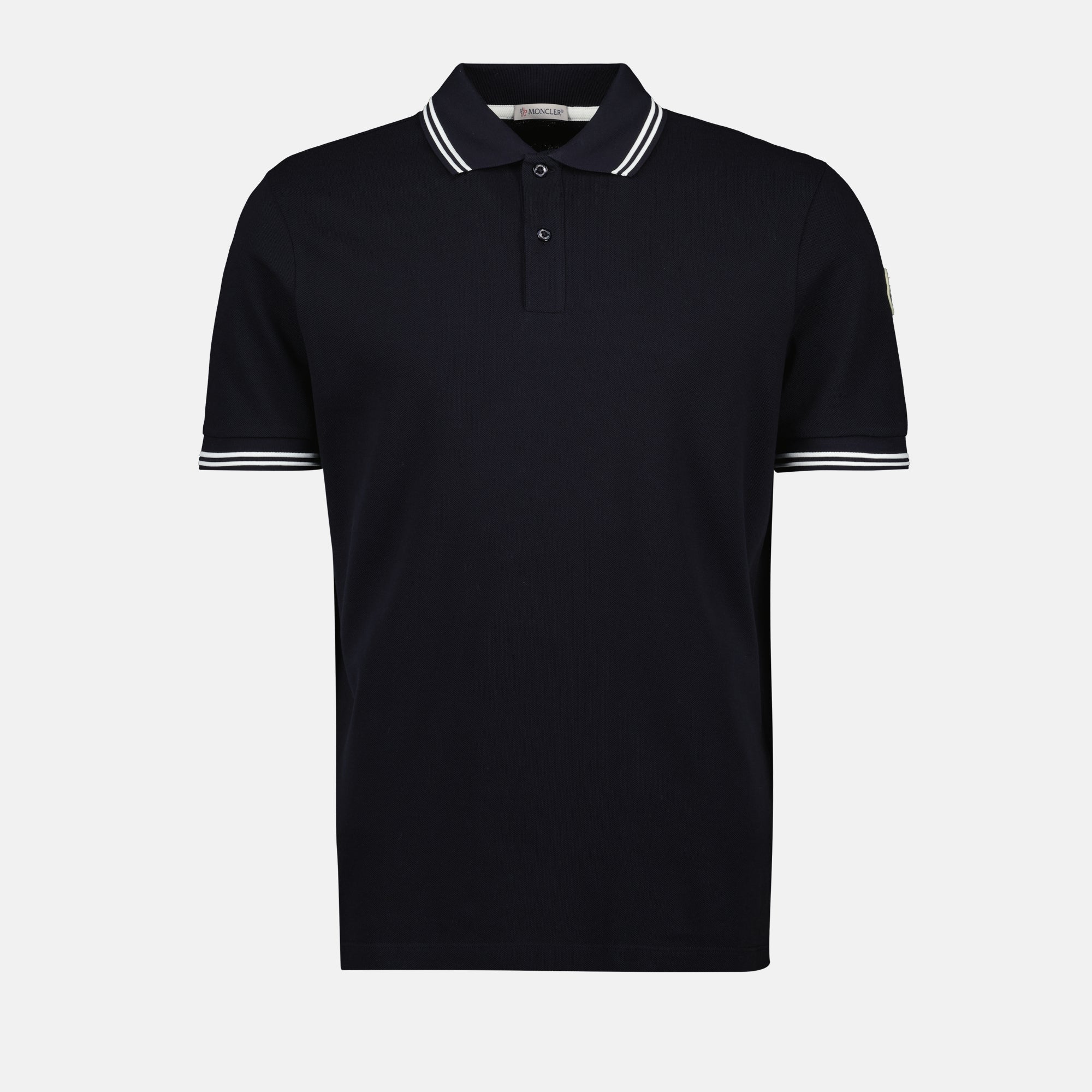 Polos Polo à bordure rayée Moncler Bleu foncé Homme