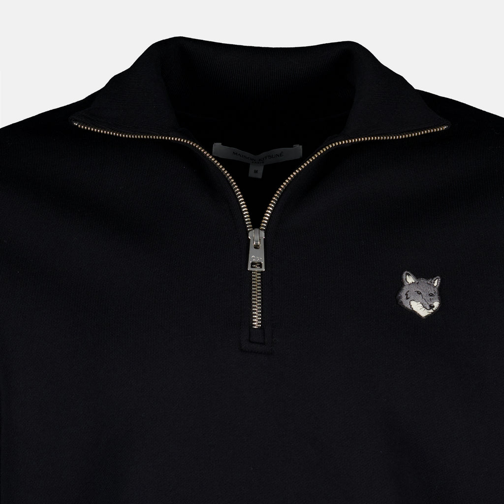 Sweatshirts Sweat zippé noir Maison Kitsune Noir Homme