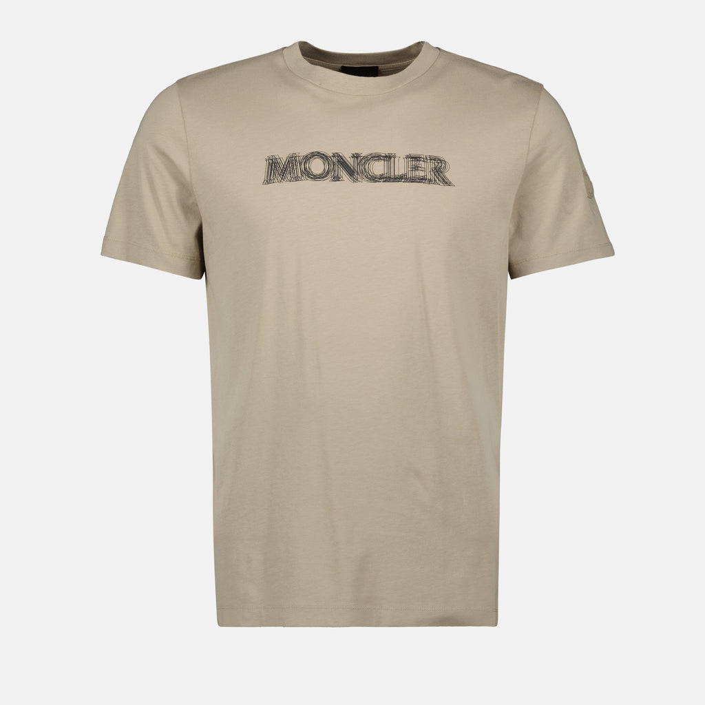 T-shirt T-shirt con logo sfocato Moncler Beige Homme
