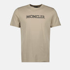 Camisetas T-shirt com Logótipo Desfocado Moncler Bege Homme