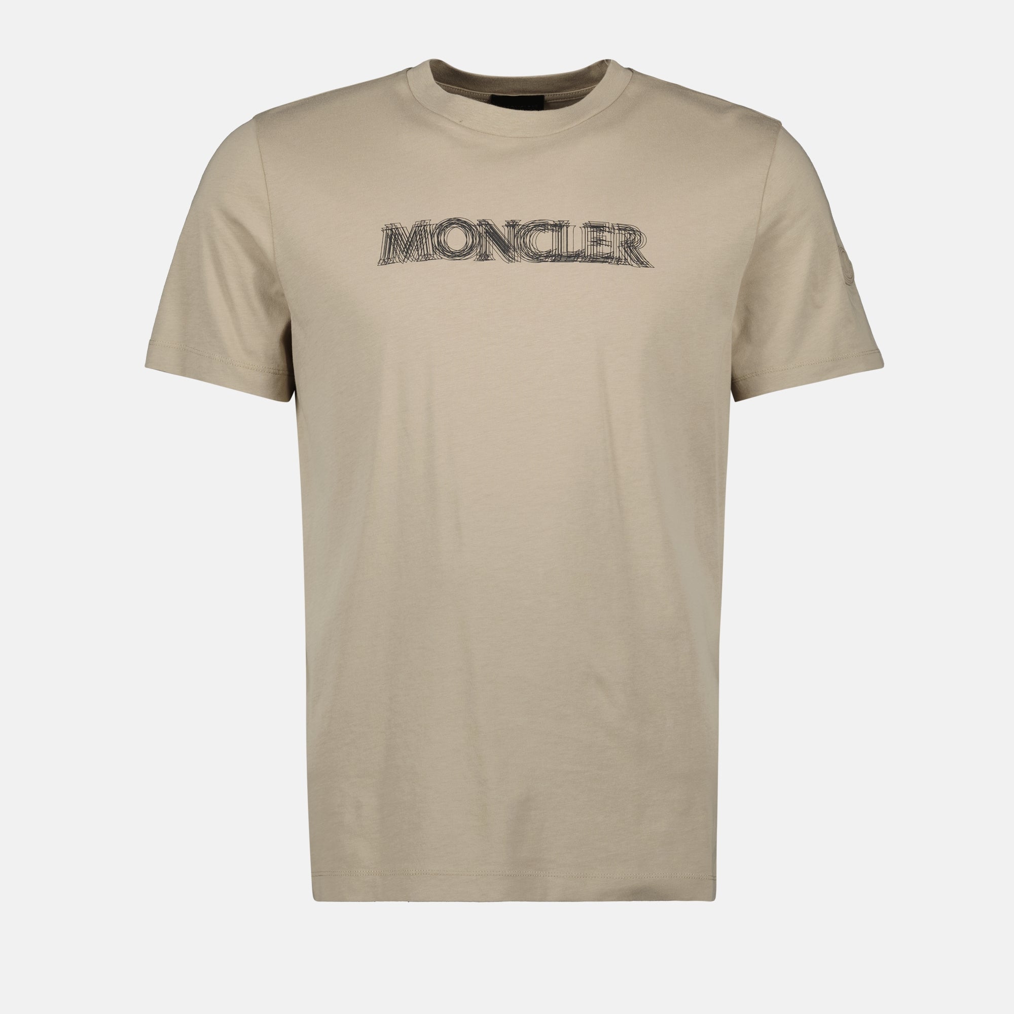 T-shirts T-shirt à logo flouté Moncler Beige Homme