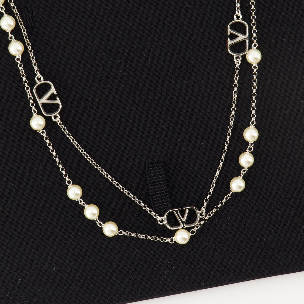 Bijoux Colar VLogo Valentino Garavani Argenté Femme