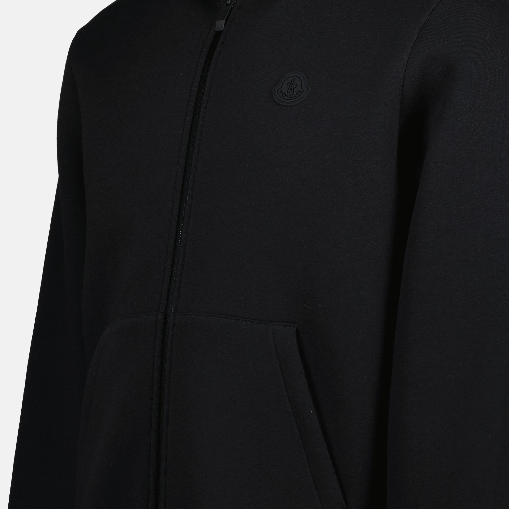 Felpe Felpa in Neoprene con Zip Moncler Nero Homme