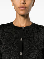 Maille Cardigan Barocco en lurex Versace Noir Femme