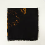 Écharpes, foulards et gants Square Leopard in Twill di Lana Saint Laurent Marron Femme