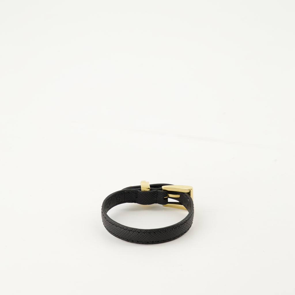 Bijoux Bracelet Saffiano Prada Noir Femme