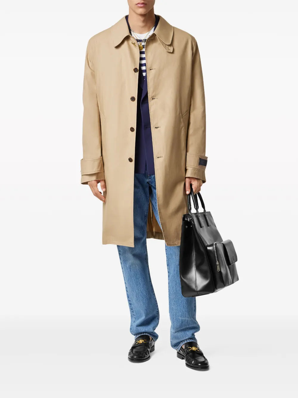 Manteaux Manteau à empiècement Barocco Versace Beige Homme