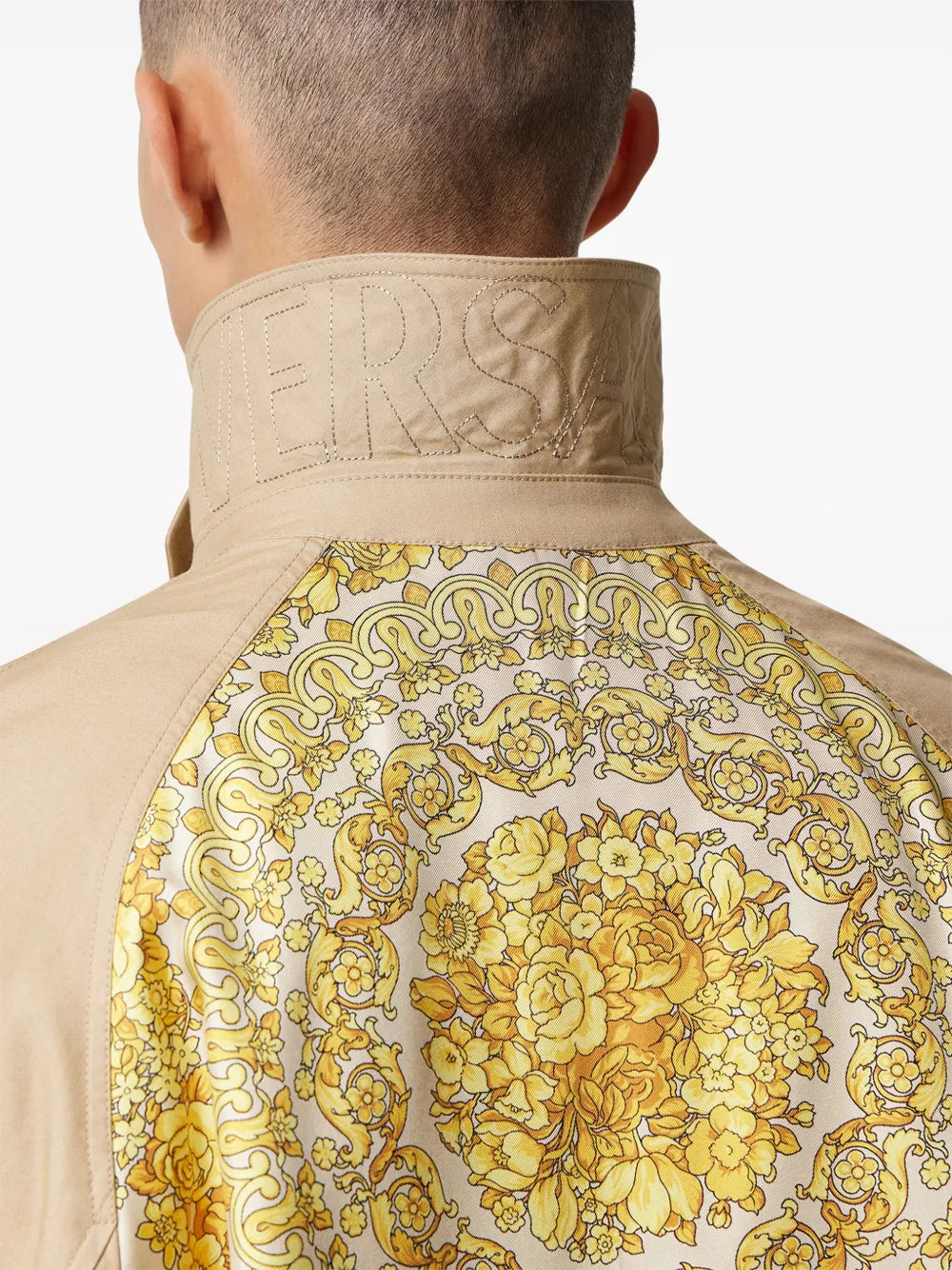Manteaux Manteau à empiècement Barocco Versace Beige Homme