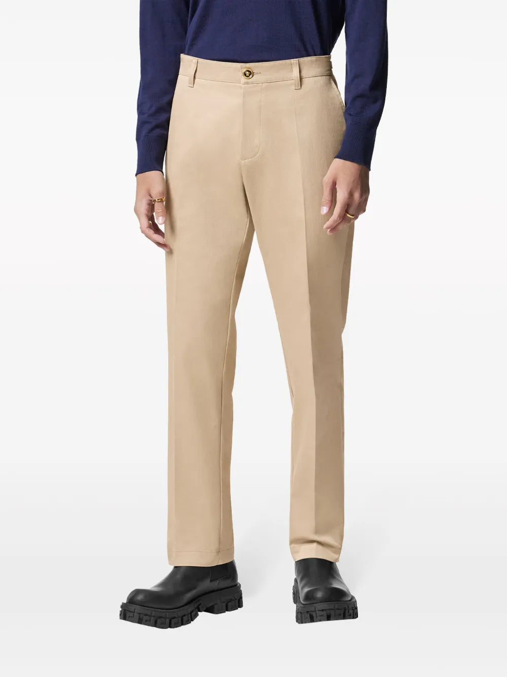 Pantalones Pantalones rectos Versace Beige Homme