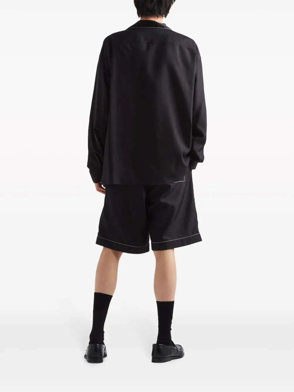 Chemises Chemise en soie Prada Noir Homme