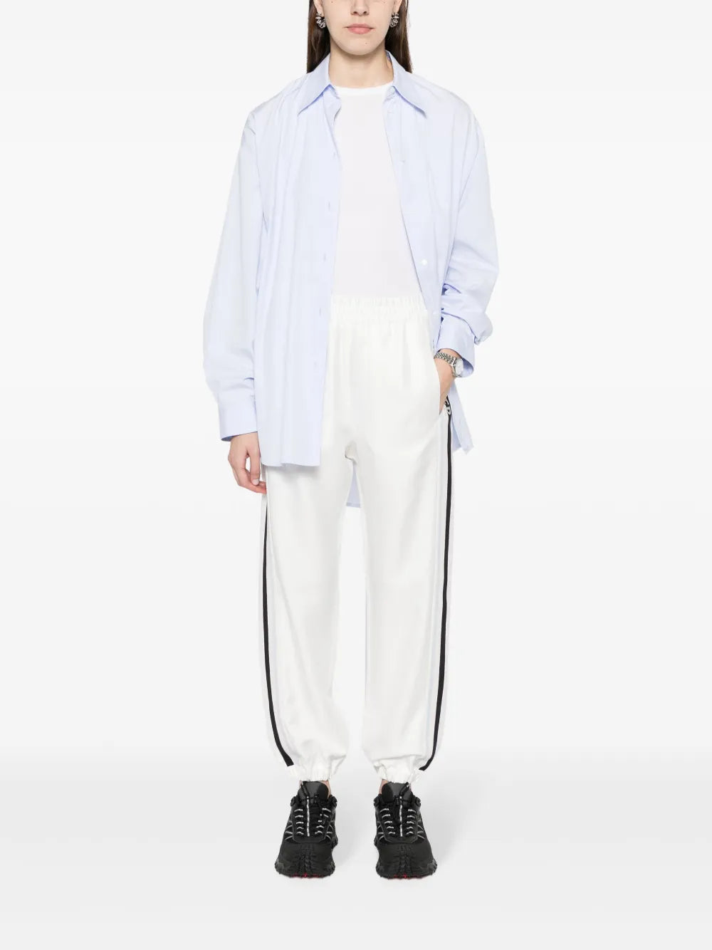 Pantalons Pantalon jogging à logo Moncler Blanc Femme