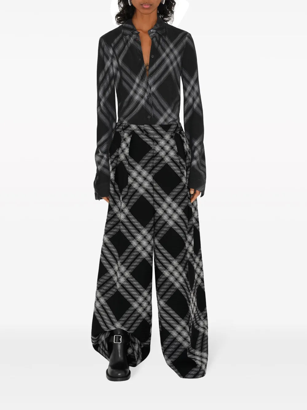 Pants Checked Pants Burberry Black Women