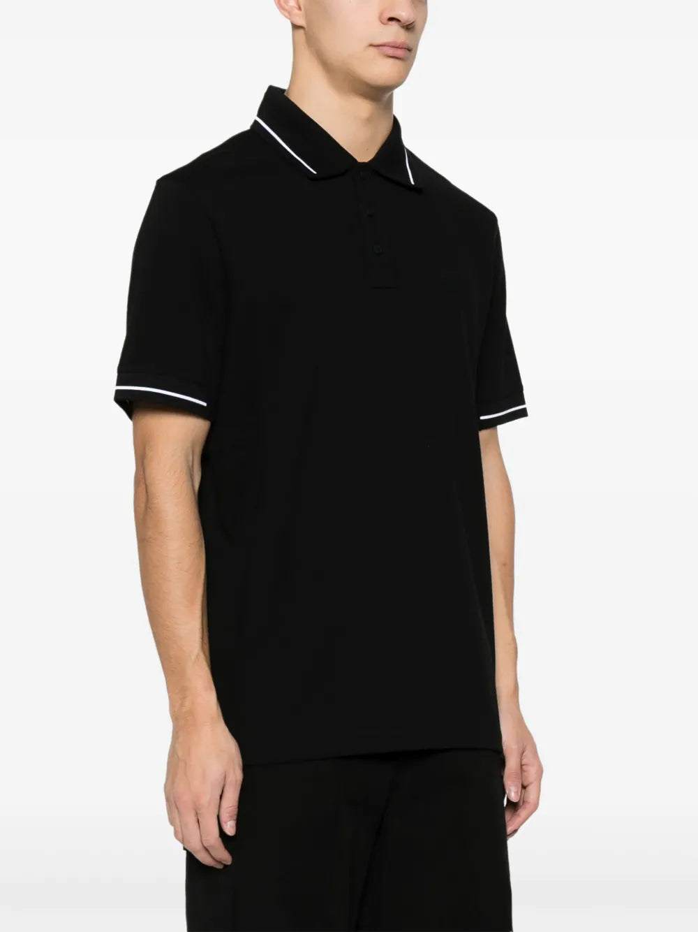 Polos Polo con Logo y Detalles Moncler Negro Homme