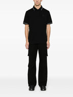 Polos Polo com Logo e Acabamento Moncler Preto Homme
