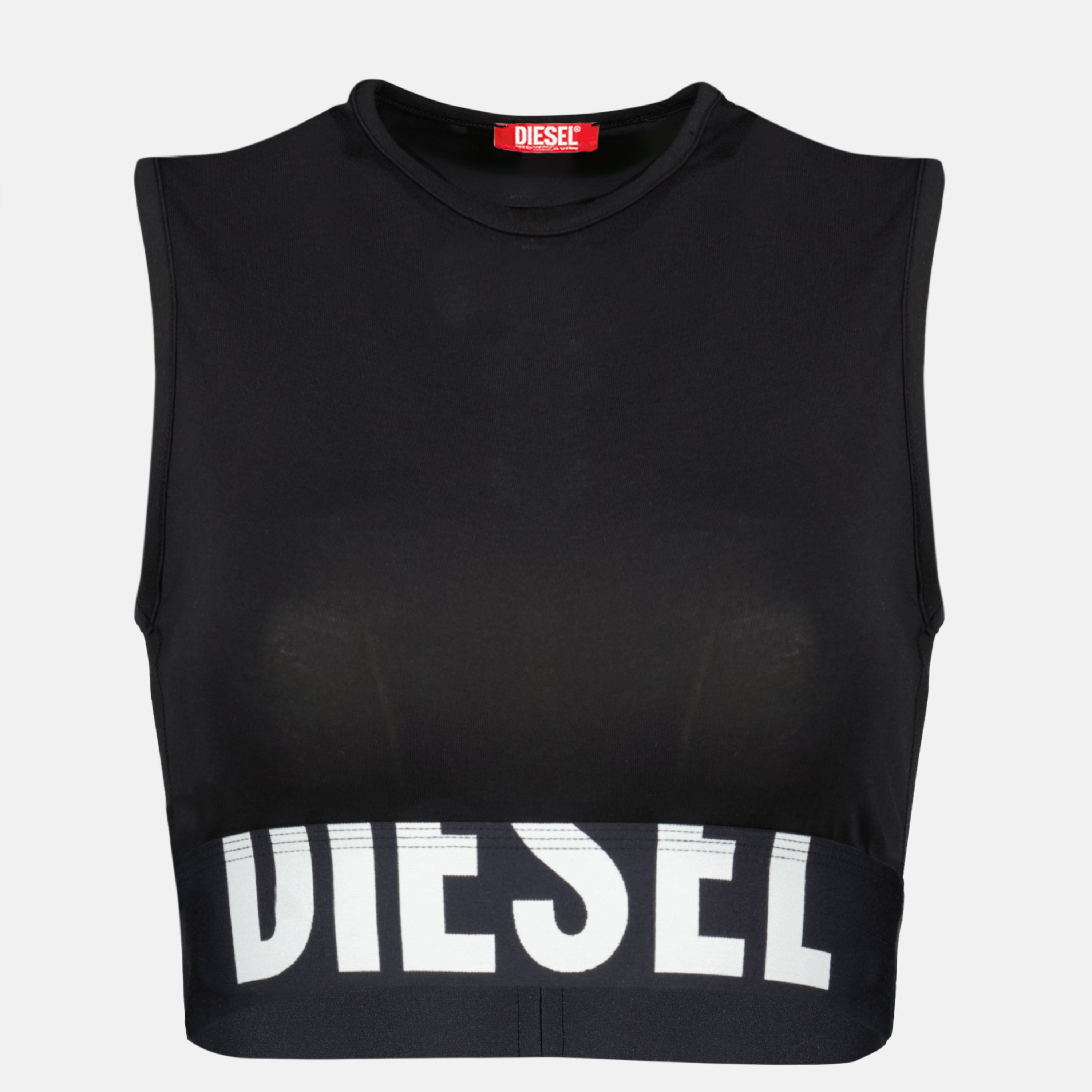 Image de l'article Crop-top Ada-D-Pop noir de la marque Diesel pour Femme - Saison Printemps-Été 2026 - Vue de Face