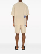 Shorts Calções de Algodão EKD Burberry Bege Homme