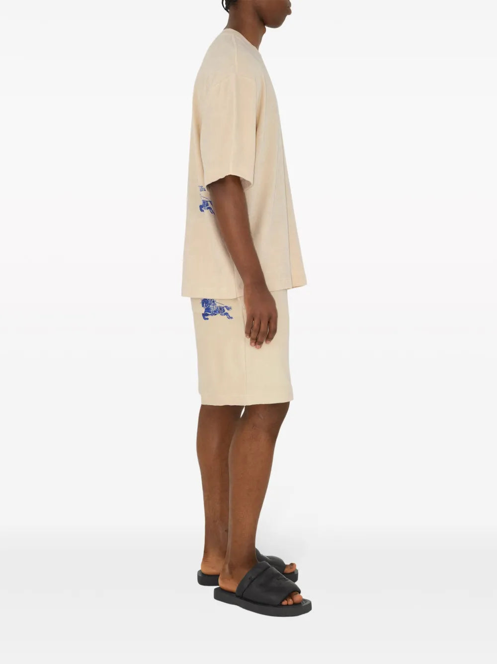 Shorts Calções de Algodão EKD Burberry Bege Homme