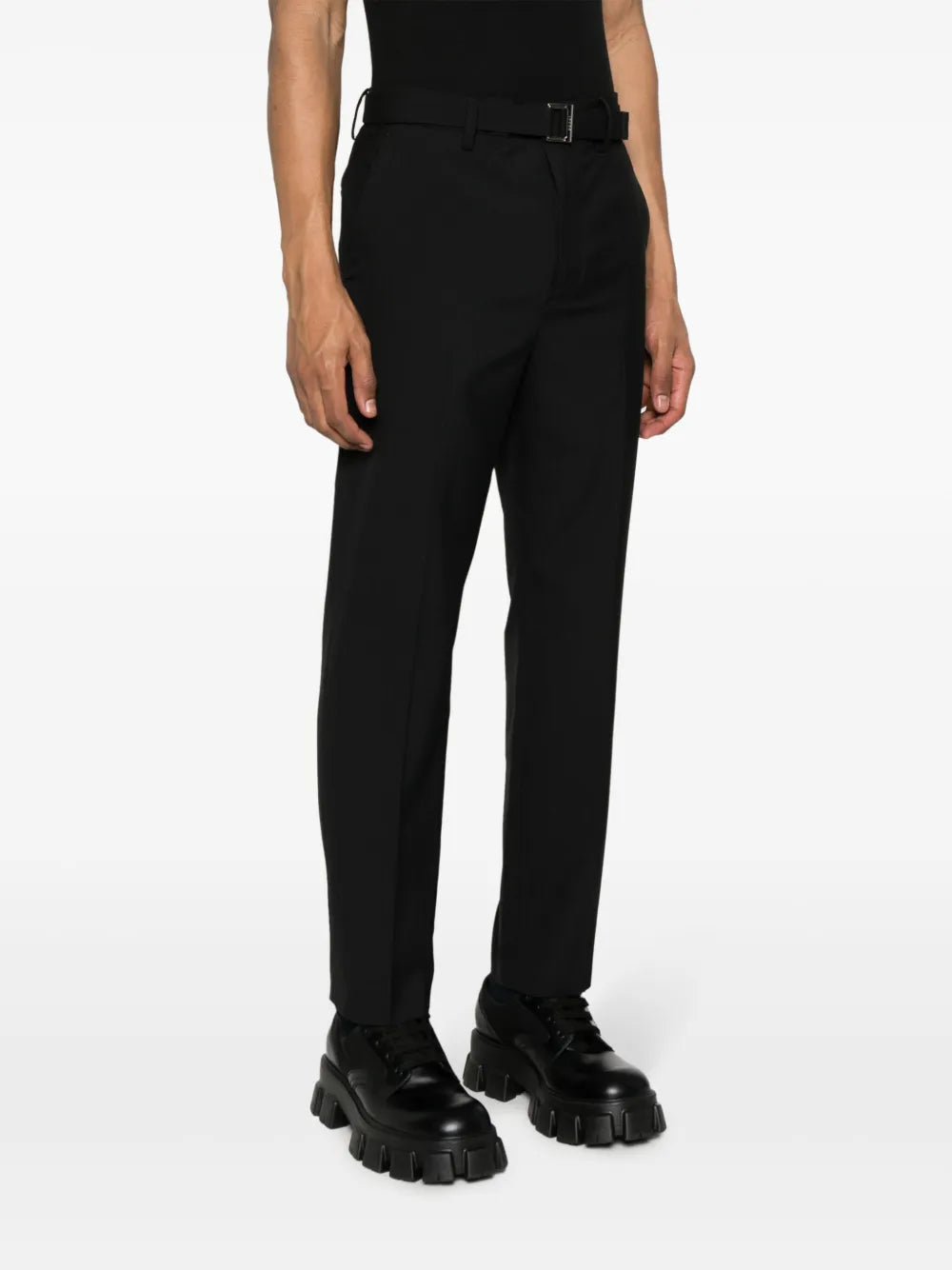 Pantalones Pantalones con Cinturón Sacai Negro Homme