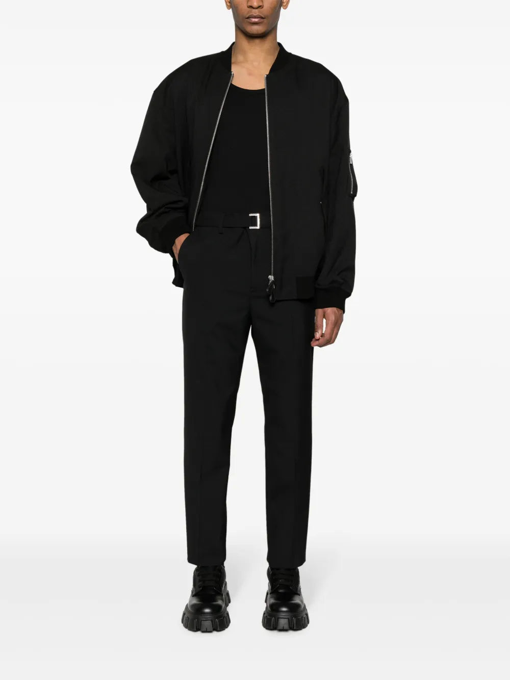 Pantalones Pantalones con Cinturón Sacai Negro Homme