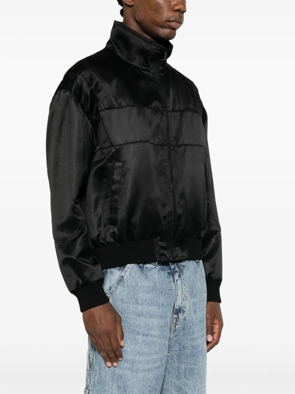 Vestes Bomber Teddy en satin Saint Laurent Noir Homme
