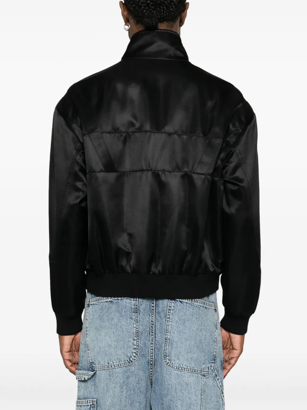 Vestes Bomber Teddy en satin Saint Laurent Noir Homme