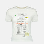 ブランドMm6の女性用白い印刷Tシャツの記事の画像 - 2026年春夏シーズン - 正面ビュー
