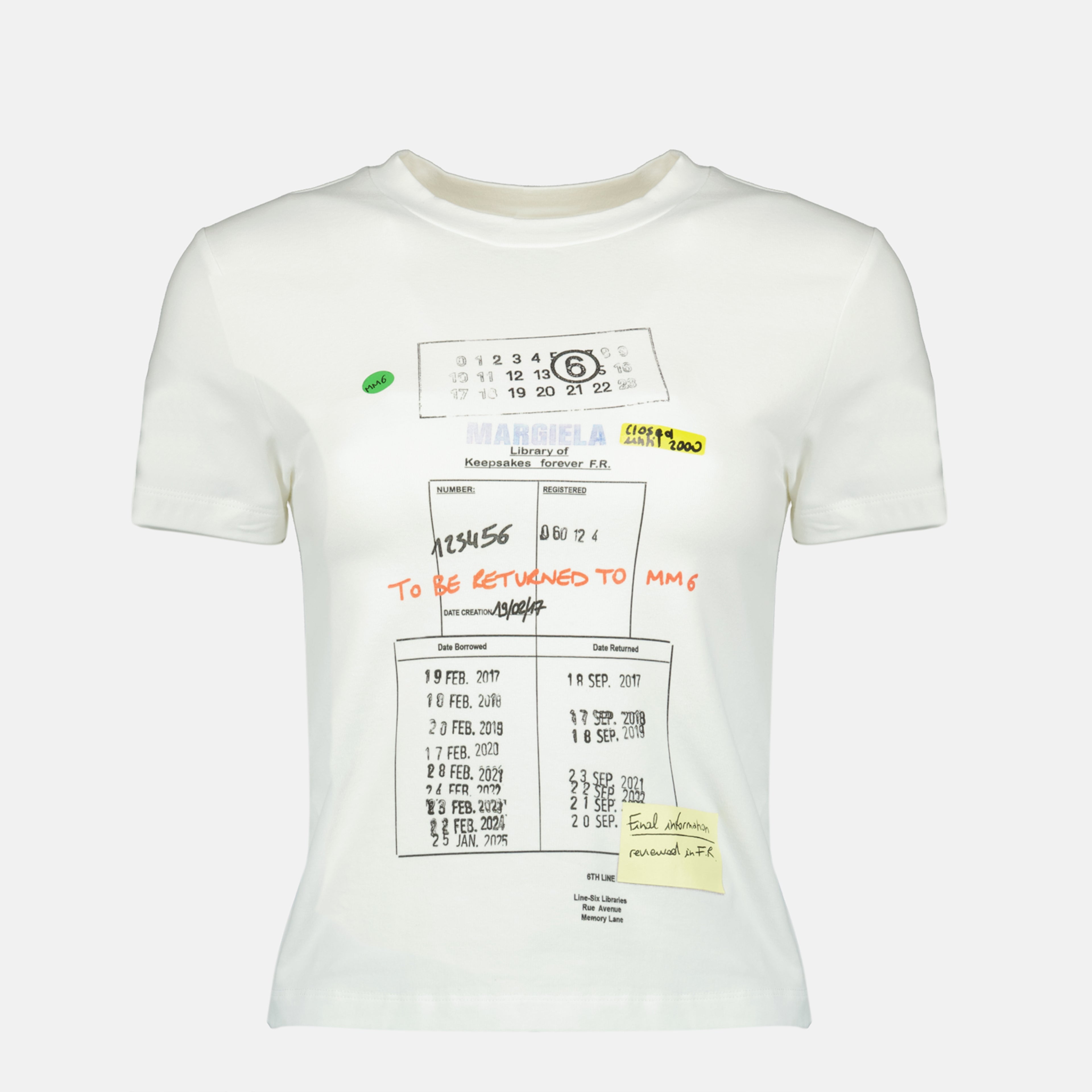 Image de l'article T-shirt imprimé blanc de la marque Mm6 pour Femme - Saison Printemps-Été 2026 - Vue de Face