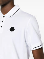 Polos Polo con Logo y Ribete Moncler Blanco Homme