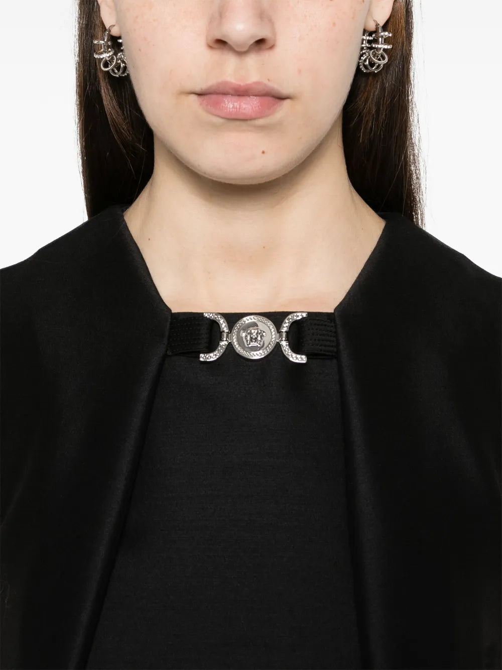 ドレス 黒いウールドレス Versace 黒 女性