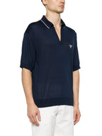 Polos Polo de Seda Prada azul oscuro Homme