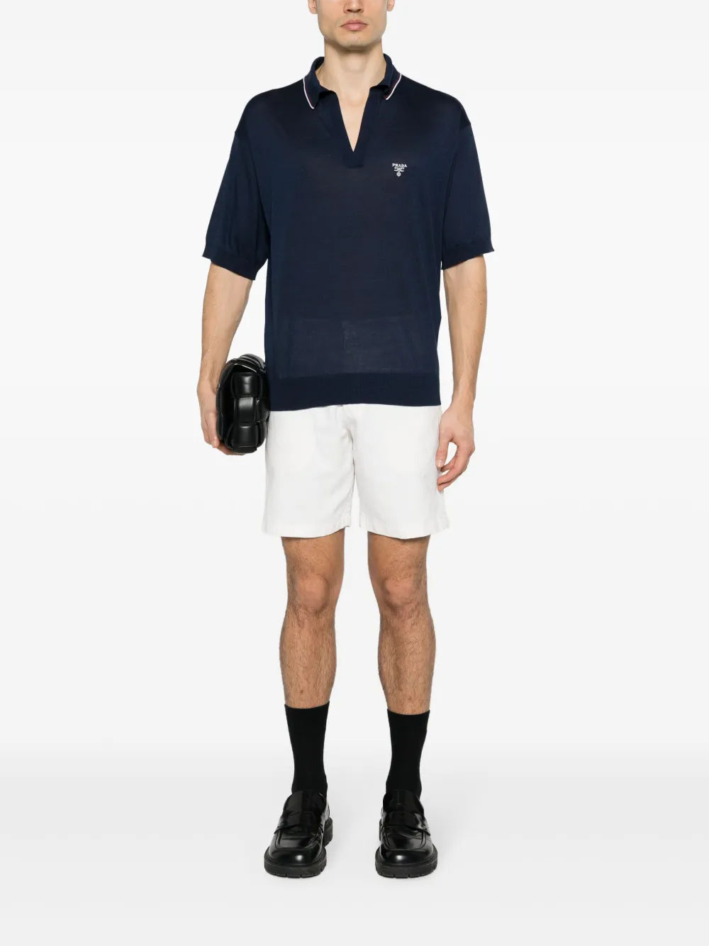 Polos Polo de Seda Prada azul oscuro Homme