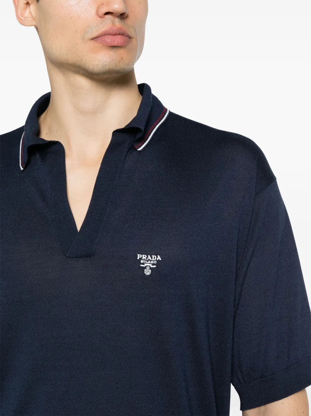 Polos Polo de Seda Prada azul oscuro Homme