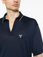 Polos Polo de Seda Prada azul oscuro Homme