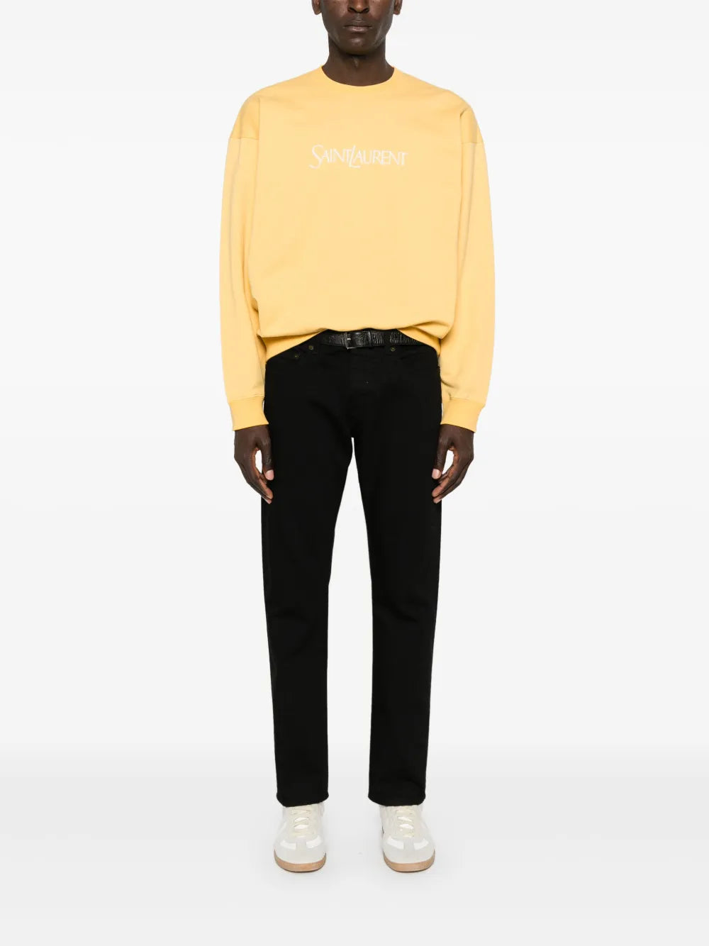 Sudaderas Sudadera con Logo Bordado Saint Laurent Amarillo Homme