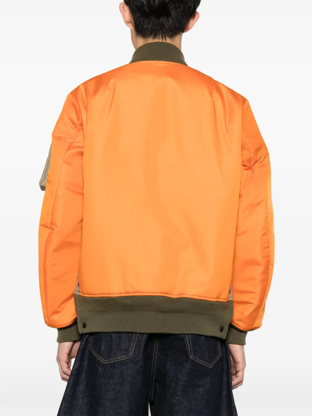 Jackets Reversible Nylon Bomber Sacai Orange Homme