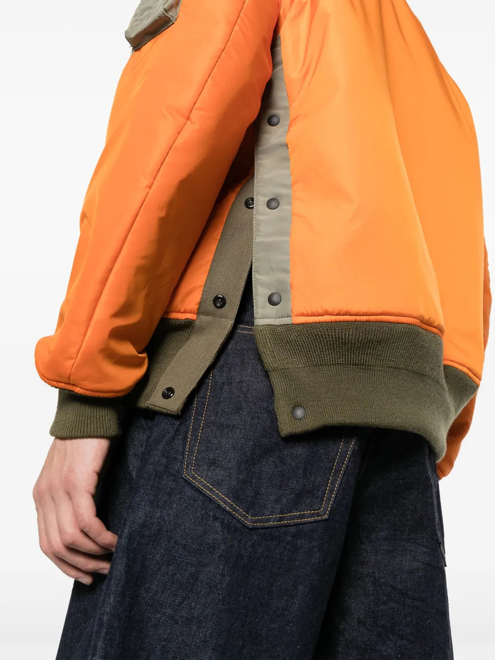 Jackets Reversible Nylon Bomber Sacai Orange Homme