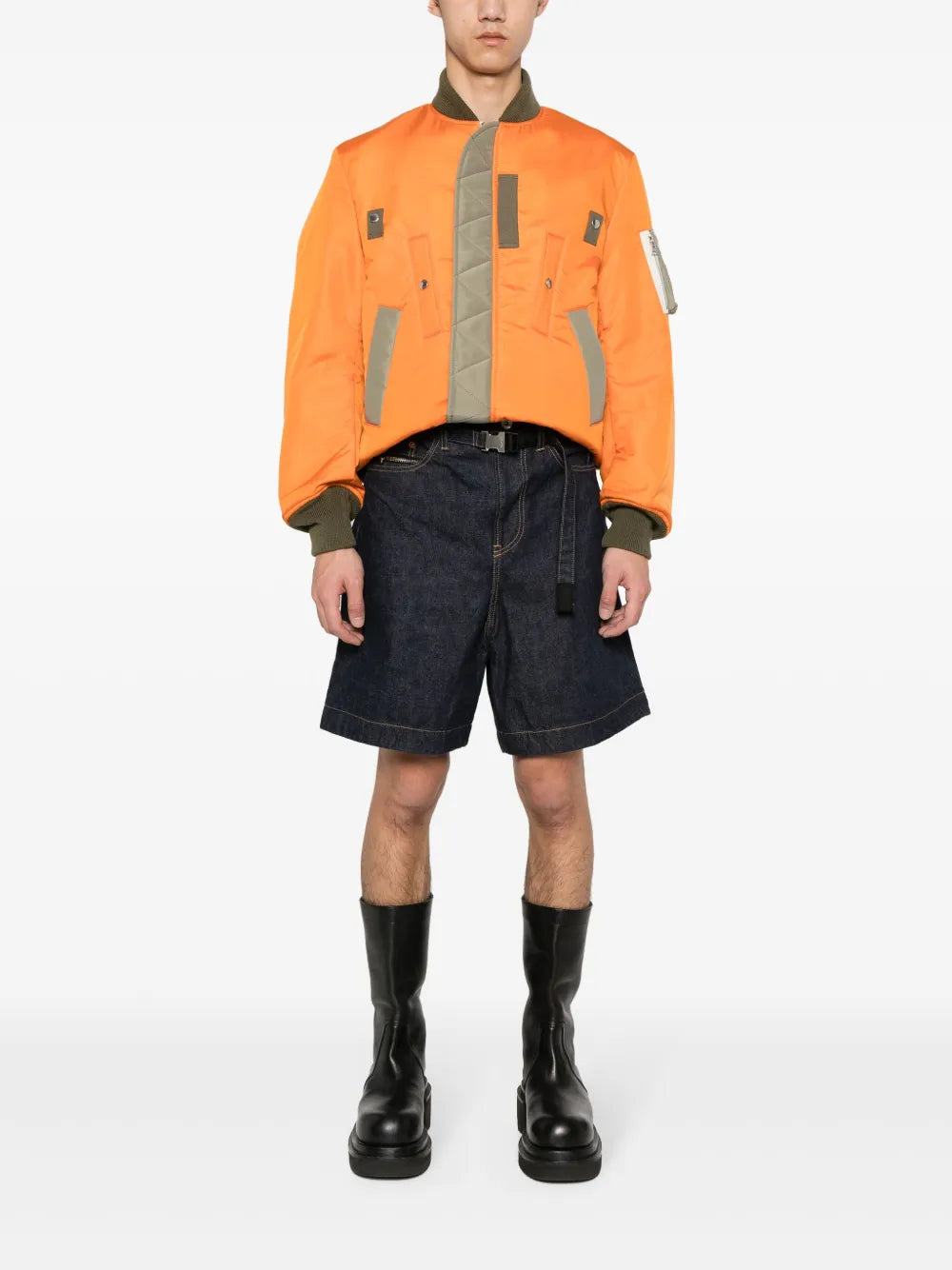 Jackets Reversible Nylon Bomber Sacai Orange Homme
