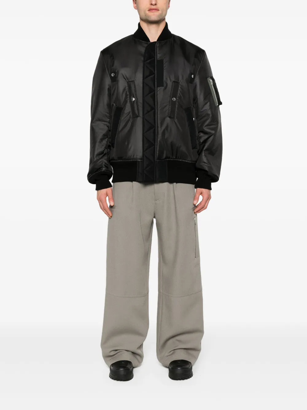 Jackets Reversible Nylon Bomber Sacai Black Homme