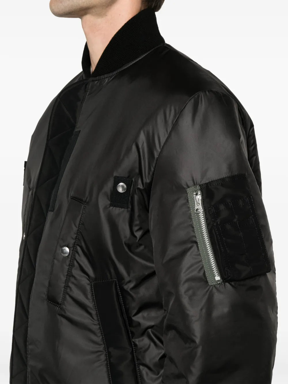 Jackets Reversible Nylon Bomber Sacai Black Homme