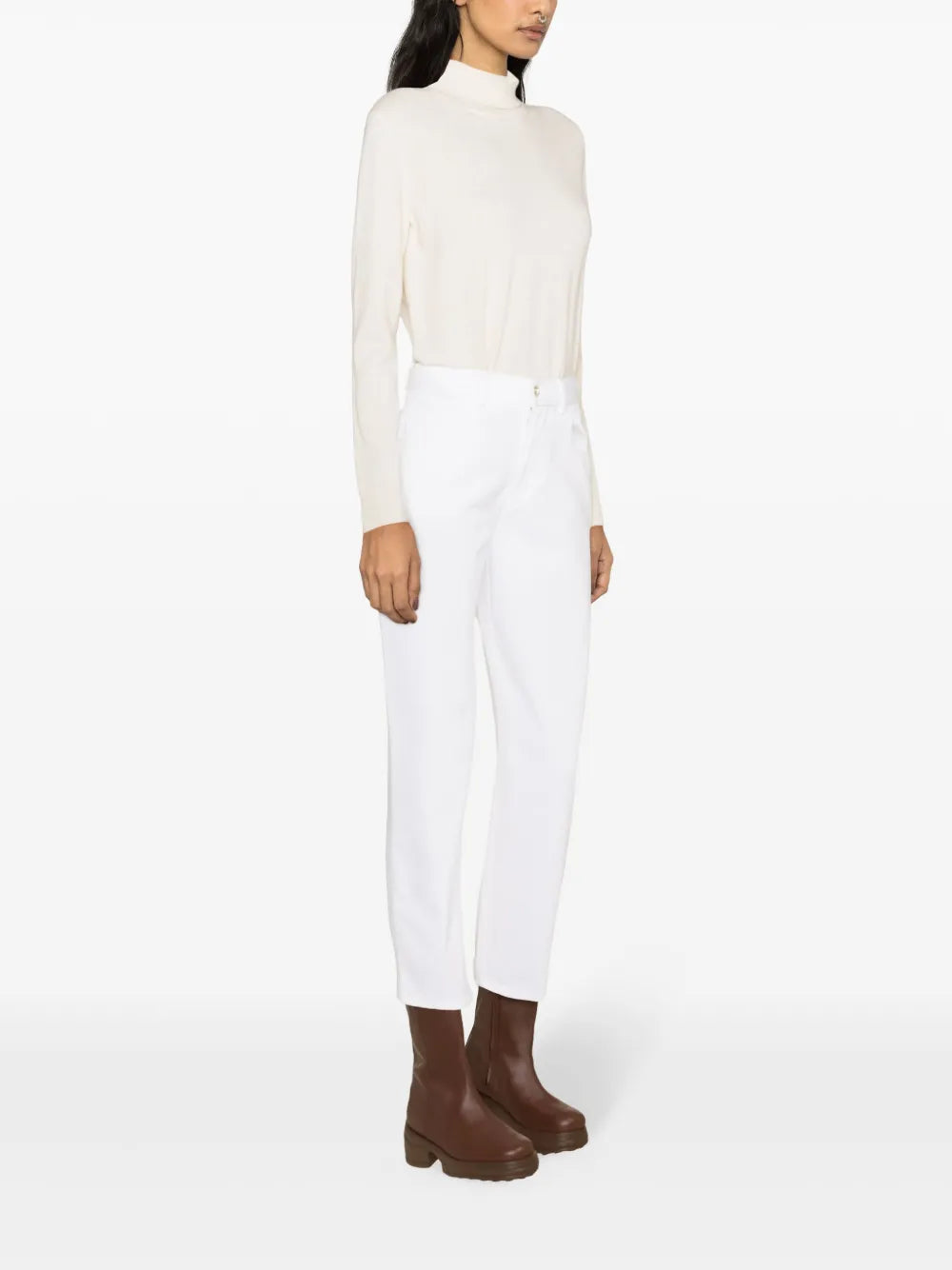 Pantalons Jean mom Moncler Blanc Femme